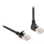 Delock - Tīkla kabelis - RJ-45 (V) uz augšu leņķveidīgs uz RJ-45 (V) taisns - 2,0 m - 4,5 mm - S/FTP - CAT 6a - Ekranēts, bez halogēna - Melns (80288)