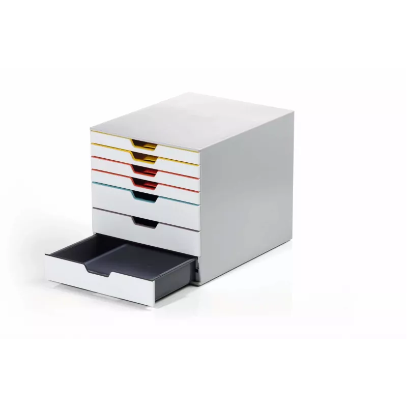 Durable VARICOLOR MIX 7 pelēka plastmasas kumode ar 7 atvilktnēm