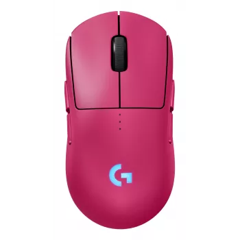 Logitech G PRO 2 - pele - spēlēm - piemērota labrocīgiem un kreilīgiem - optiska - 8 pogas - bezvadu, vadu - 2,4 GHz, USB - USB Logitech LIGHTSPEED uztvērējs - rozā (910-007310)