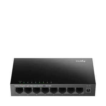 Pārvaldāms slēdzis Cudy GS108E 8 portu Gigabit Ethernet, 8x 10/100/1000 Mbps, metāla korpuss, 16 Gbps komutācija, IGMP un DHCP snooping