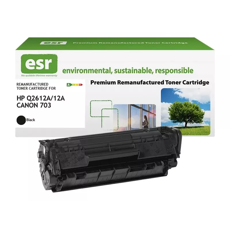 ESR tonera kasete Saderīga with HP Q2612A Melns remanufactured 2.000 lapas