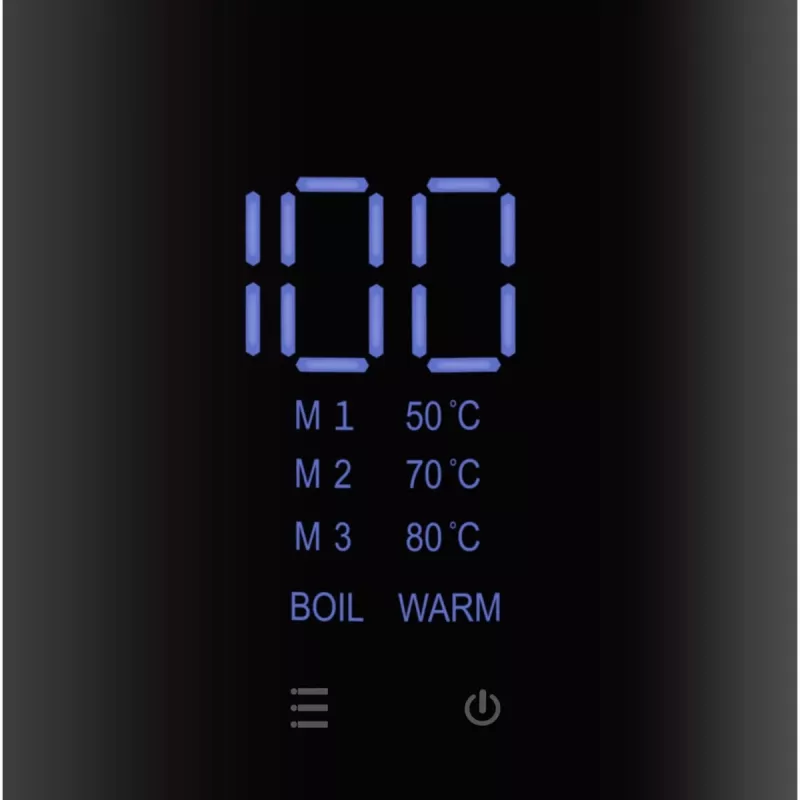 Elektriskā tējkanna ProfiCook PCWKS1243 — 1,7 L, 2200 W, temperatūras kontrole 50–100 °C, melna