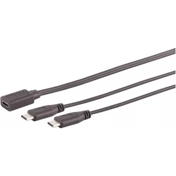 USB kabelis S/CONN 13-20020 USB 2.0 0,3 m USB C 2 x USB C Melns