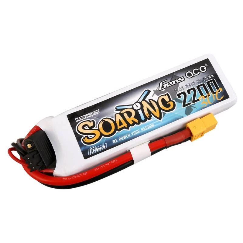 Gens Ace G-Tech Soaring 2200mAh 7.4V 30C 2S1P XT60 Akumulators