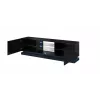 Cama TV skapis QIU 200 MDF melns glancēts/melns glancēts