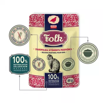 FOLK Garšīga tradicionālā poļu paipala - mitrā kaķu barība - 85g