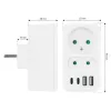 Strāvas sadalītājs MACLEAN MCE249 F/W — 2x elektrotīkla rozetes (16A + 6A) un 4x USB (2x A, 2x C PD 20W)