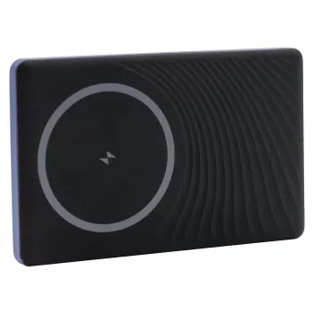 Ārējais akumulators RealPower PB-5000 MAG 5000 mAh ar MagSafe saderīgu bezvadu uzlādi, USB-C, 20 W izejas jauda, zils