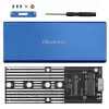 SSD korpuss QOLTEC 51832 — ārējais M.2 SATA, USB 3.0, līdz 2TB, zils, atbalsta 30 mm diskus, 4 sloti