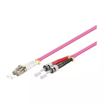 komutācijas kabelis LWL Duplex OM4 (Multimode, 50/125) LC/ST, LSZH, maināma polaritāte, 0,5 m, Good Connections®
