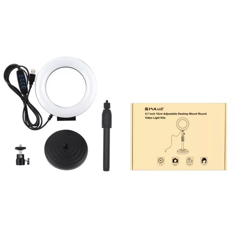 Puluz PU391 gredzenveida LED lampa ar regulējamu pamatni