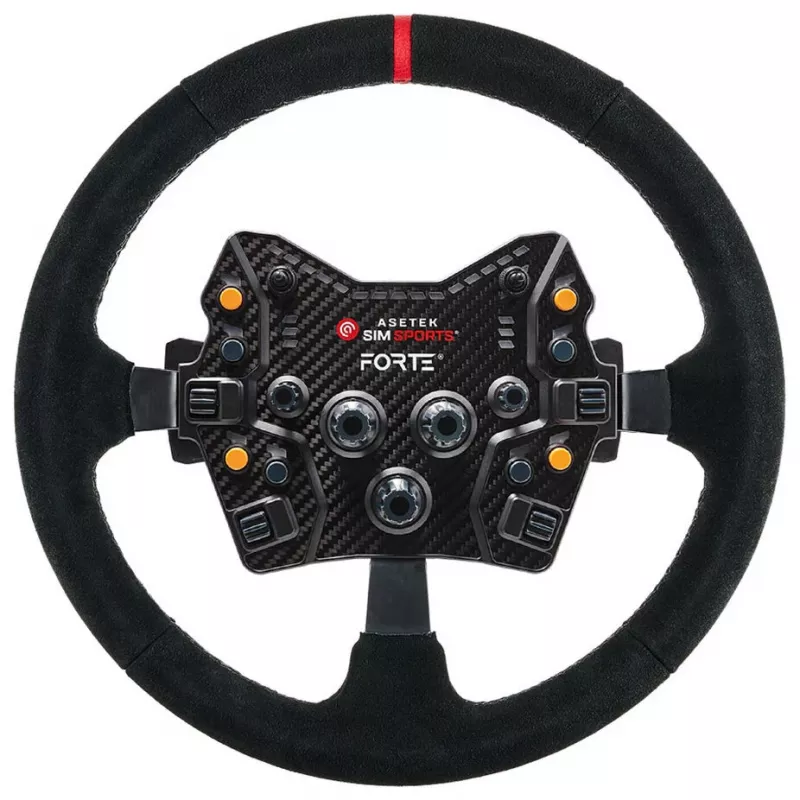 Asetek SimSports stūres aploces, padziļināta, 340 mm - melna, zamšāda