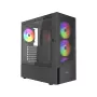 PC Case GEMBIRD Fornax 4300 Midi Tower ATX, rūdīts stikls, 2x3.5 collu nodalījumi, 3x2.5 collu nodalījumi, ARGB ventilatoru atbalsts, USB 3.2 Gen1