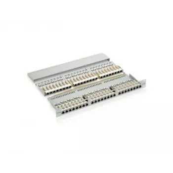 Equip 48-Port Cat.6 Shielded Patch Panel, Black, RJ-45, Gold, Cat6, Rack mounting, 1U, Black