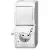 Kontaktligzda Busch-Jaeger 2601/6/20 EW-54 CEE 7/3 2P+E 16A 250V IP44 Balta