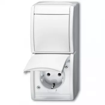 Kontaktligzda Busch-Jaeger 2601/6/20 EW-54 CEE 7/3 2P+E 16A 250V IP44 Balta