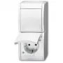Kontaktligzda Busch-Jaeger 2601/6/20 EW-54 CEE 7/3 2P+E 16A 250V IP44 Balta
