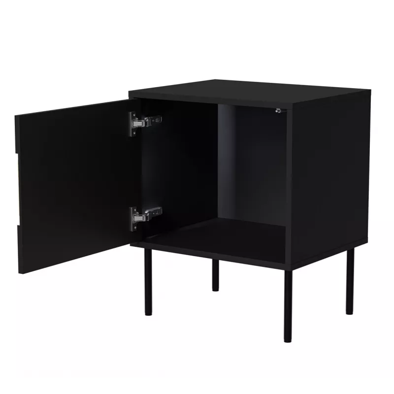 Cama INSERTO Naktsskapītis, 2 gab., 50x40x61.5 cm, melns + LED