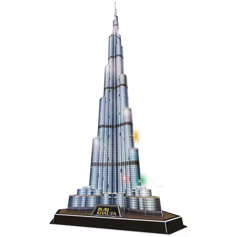 CubicFun L133H 3D puzle Burj Khalifa (Light), 136 detaļas, ar LED apgaismojumu