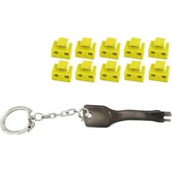 Tīkla RJ45 porta bloķētājs ShiverPeaks BS08-01032, dzelteni, iepakojumā 10 slēdzenes ar 1 atslēgu
