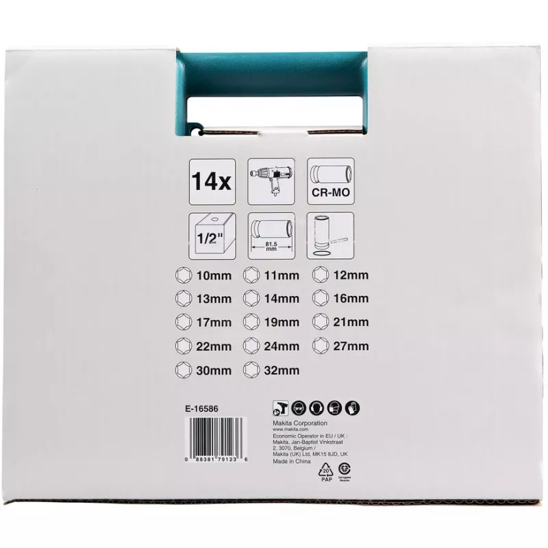Makita E-16586 triecienuzmavu komplekts melns, zaļš