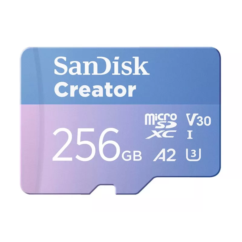SanDisk Creator MicroSD atmiņas karte 256GB ar augstu pārraides ātrumu līdz 190 MB/s