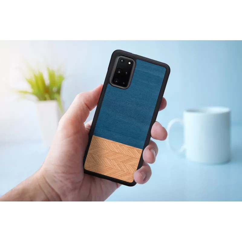 Telefona maciņš Man and Wood Galaxy S20+ denim Melns — aizsargapvalks Samsung Galaxy S20+