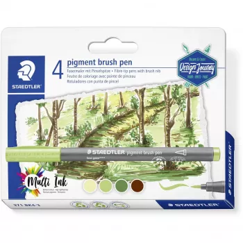 Staedtler pigment brush pen 371 flomāsters Dzeltena 1 gab.