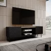 EF ONDA RTV skapis 180x40x39-58 melns (stāvošs vai stiprināms pie sienas)
