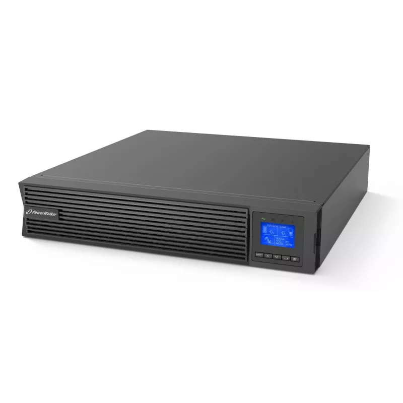 Nepārtrauktās barošanas avots PowerWalker VFI 1000 ICR IoT, tiešsaistes dubultās pārveidošanas, 1 kVA / 1000 W, 8x C13 izejas, LCD, plaukta/torņa 2U, melns