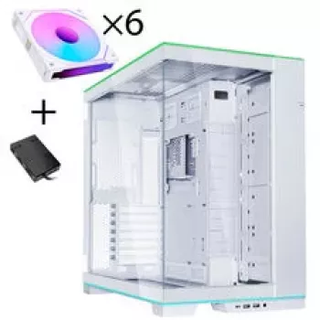 Lian Li O11 Dynamic EVO RGB PC-Enclosure Bundle, Midi-Tower, ARGB, Tempered Glass + 6x UNI FAN SL-INF Reverse Blade Fan - Balts