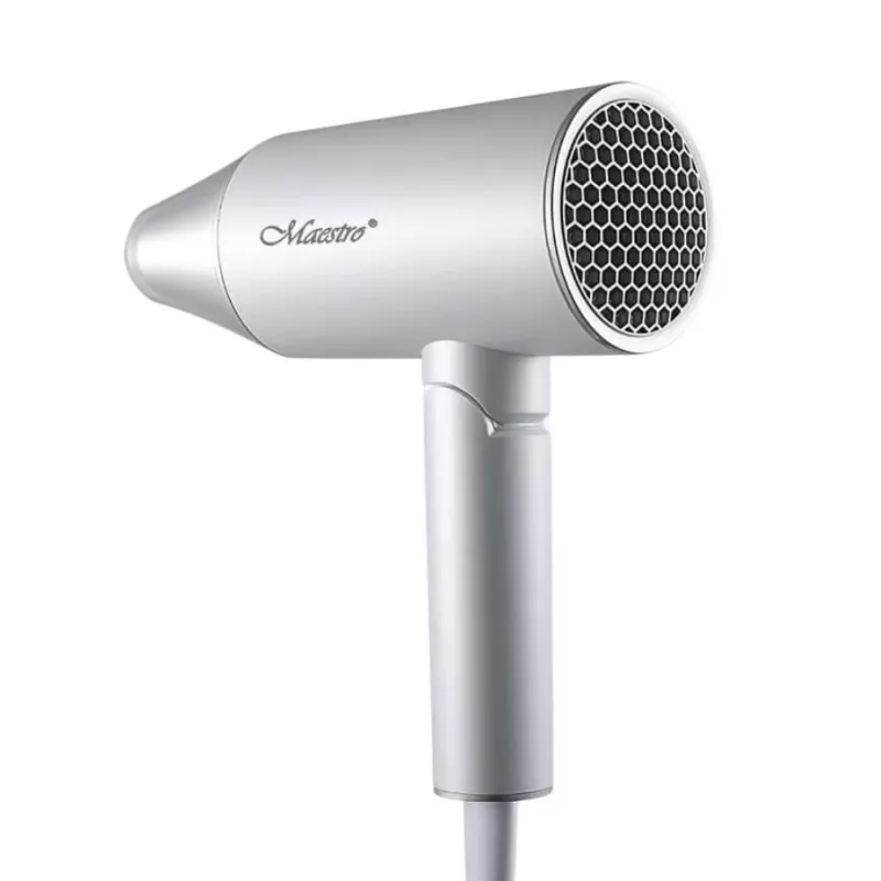 Matu žāvētājs Maestro MR-213 2100W salokāms rokturis, 2 ātrumi, aukstā gaisa poga, divsienu koncentrators, sudraba