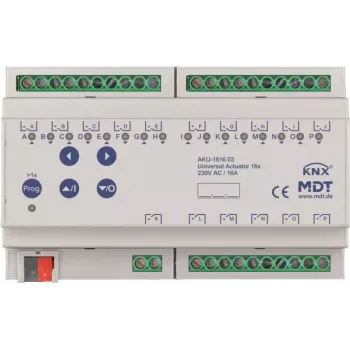 MDT Battery-1616.03 universālais izpildmehānisms 1 6-kanālu 8TE REG 16A 230VAC 100µF 15EVG (Battery-1616.03)
