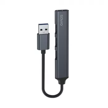 USB centrmezgls SAVIO AK-70, 7 portu USB 3.0, 4 lietojami porti, USB Type-A resursdators, 5 Gbit/s pārsūtīšana, garantija 2 gadi