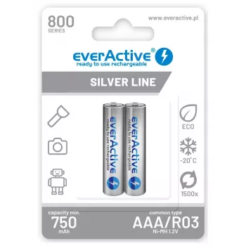 Uzlādējamā baterija everActive EVHRL03-800 AAA NiMH 1,2 V, cilindriska, iepakojumā 4 gab.