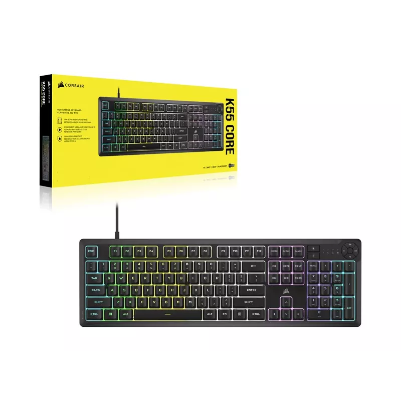 K55 Core RGB melna mehāniskā tastatūra