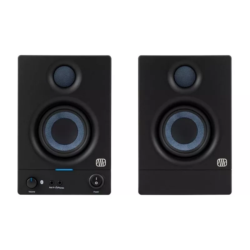 Aktīvie studijas monitori PreSonus Eris 3.5 BT 2nd Gen — 2×25W RMS, 80–20 000 Hz, Bluetooth 5.0, RCA/TRS ieejas, 3,5 mm austiņu izeja