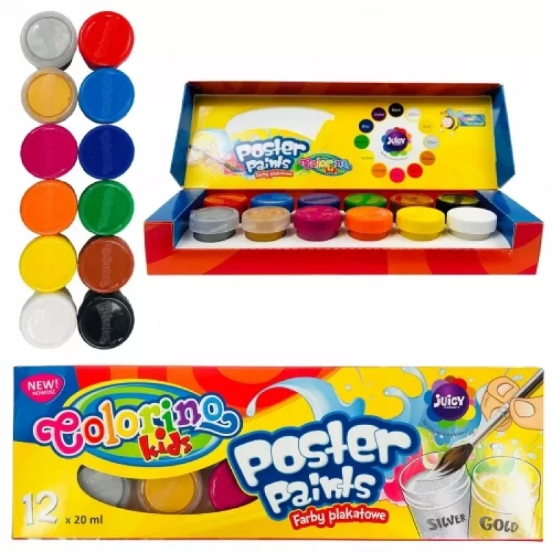 Colorino Kids Plakātkrāsas 12 krāsas 20 ml