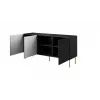 Chest cabinet cama meble HOLE 152x42.5x74.5 cm matte Melns, particle board, 16 mm frame