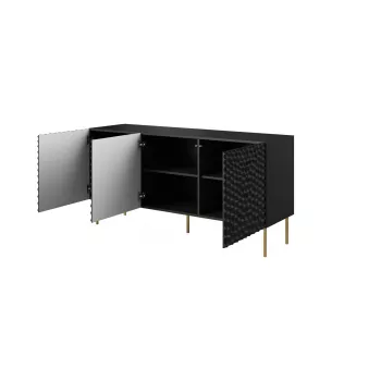 Chest cabinet cama meble HOLE 152x42.5x74.5 cm matte Melns, particle board, 16 mm frame