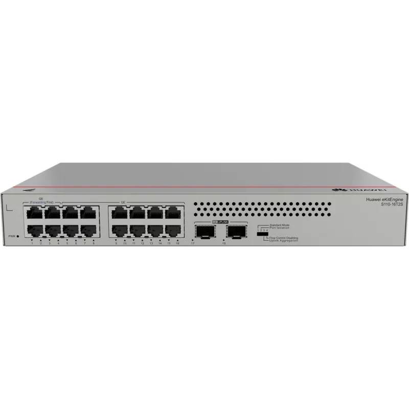Huawei S110-16T2S Gigabit slēdzis, 2x SFP 16x GLAN, 2x SFP, montējams statnē