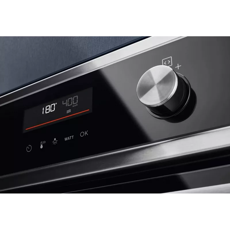 Iebūvējamā cepeškrāsns Electrolux EVL6E49X, kompakta 45 cm, metāla, melna, CombiQui
