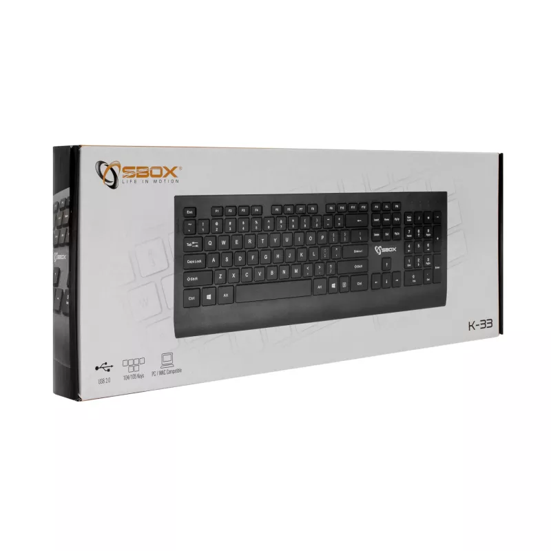 SBOX tastatūra K-33 US modelis ar USB un HDMI pieslēgvietām