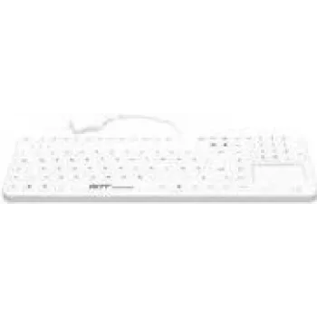 GETT GCQ CleanType Prime Touch+ USB Silikona tast. Magnēti aizmugurē dezinficējama ūdensizturīga IP65 apgaismota balta 109 taustiņi (DE) (KG26236)