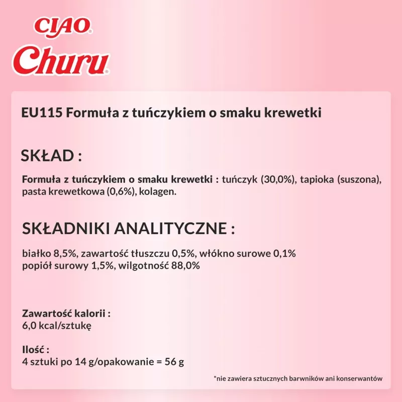 INABA Churu tunča ar garnelēm garšas kaķu gardumi - 4x14 g