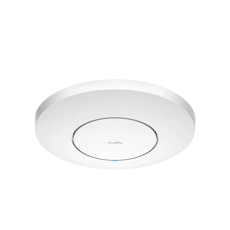 Bezvadu piekļuves punkts Cudy AP11000 — trīsjoslu Wi‑Fi 6 (2,4/5/6 GHz), 5760 Mb/s, MU‑MIMO, griestu/sienas stiprinājums