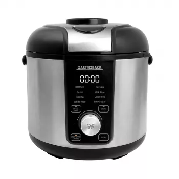 Rīsu vārāmais GASTROBACK Rice Control Low Carb & Steam, 3 L, 450 W, melns/nerūsējošais tērauds