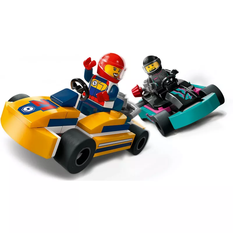 Konstrukciju rotaļlieta LEGO 60400 City Go-Karts with Racers – spēles komplekts ar miniatūrfigūrām un transportlīdzekļiem