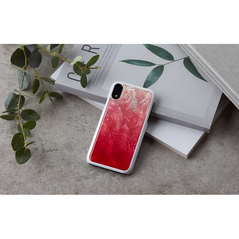 Viedtālruņa maciņš iKins iPhone XR — rozā ezera un baltā krāsā
