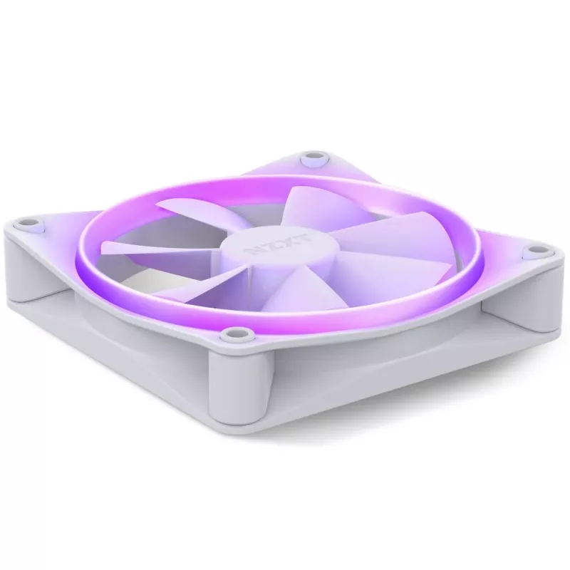 NZXT korpusa ventilators F120 RGB 120 mm balts, 4 kontaktu, 1800 RPM, 50.18 CFM, 18 gaismas diodes